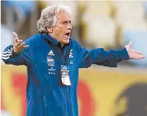  ?? DANIEL CASTELO BRANCO ?? Treinador do Fla, Jorge Jesus vem sendo elogiado dentro e fora do país