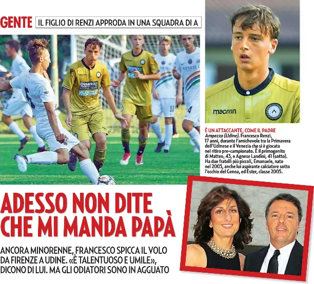 il figlio di renzi e una promessa del calcio pressreader