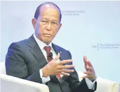  ??  ?? Lorenzana speaks during the Fullerton Forum at the Shangri-La Dialogue Sherpa Meeting, organised by the Internatio­nal Institute for Strategic Studies, in Singapore. — AFP photo