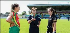  ??  ?? Cathy Forde (centre) ahead of the Junior All-Ireland final of 2017. Photo courtesy of GAApics.com.