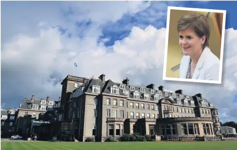  ??  ?? Rest and relaxation The Gleneagles Hotel has been praised by Nicola Sturgeon (inset) for the initiative