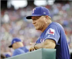  ?? AP file photo ?? Jeff Banister managed the Rangers to a 325-313 record in four seasons, with AL West titles in his first two years.