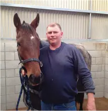  ?? Photo: JAMIE SEARLE/FAIRFAX NZ ?? Trainer Sean Cameron with Go Go Gonzo at Ascot Park on Friday. Go Go Gonzo is racing at Winton on Sunday.