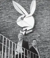  ?? Luis Sinco
Los Angeles Times ?? CHIEF EXECUTIVE Scott Flanders, left, and Editorial Director Jimmy Jillinek are leading Playboy’s reboot, which includes more nuanced reporting.