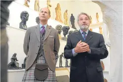  ??  ?? Prince Edward with Norman Atkinson, chairman of the William Lamb Studio.