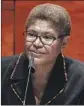  ?? Kevin Dietsch Associated Press ?? REP. Karen Bass is highly regarded among fellow Democrats.