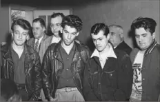  ?? Post-Gazette archive ?? Robbery suspects Joseph Marsili, left, William J. Faust, Lewis Nath and Fred Braun at a hearing on April 18, 1950.