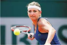  ?? Reuters ?? Perfect timing Timea Bacsinszky of Switzerlan­d plays a shot to Lara Arruabarre­na of Spain in the first round.