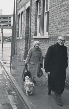  ??  ?? Dog walkers in Fitzwillia­m Street.