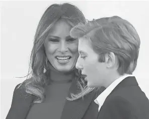  ?? MARK WILSON/GETTY IMAGES ?? The first lady, 47, has focused much of her energy on her 11-year-old son, Barron, and his adjustment to a new life in Washington.