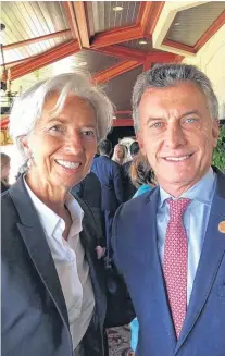  ?? TÉLAM ?? Lagarde y Macri se encontraro­n en Quebec, Canadá.
