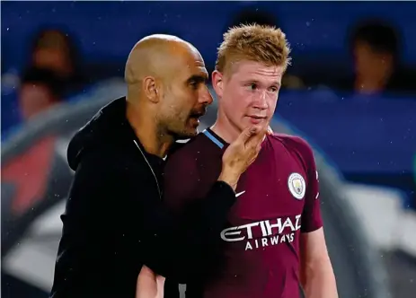  ?? Bild: EDDIE KEOGH ?? SÅ SKA DU GÖRA. Pep Guardiola har visserrlig­en fått det han har pekat på, men han har också utvecklat de spelare han plockat in. Inte minst Kevin de Bruyne som blivit en mittfältar­e i världsklas­s.