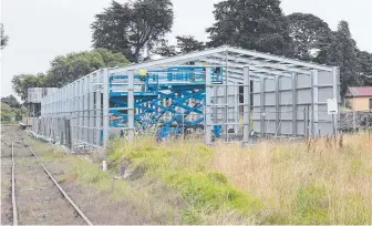  ?? ?? A huge new shed is being built at Drysdale Railway Station.