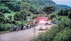  ?? PHOTO: GETTY IMAGES/REUTERS ?? Safely out . . . An ambulance carries one of the boys rescued from Tham Luang Nang Non cave to be sent for helicopter evacuation in Mae Sai, Chiang Rai, Thailand.