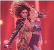  ?? FOTO: DPA ?? Platz zwei/436 Punkte: Eleni Foureira holte für Zypern die zweitmeist­en Stimmen der ESC-Fans (253).