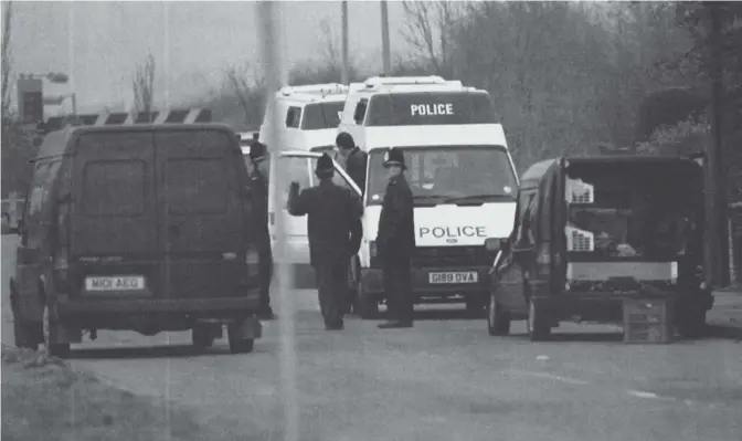  ?? ?? Archive image dated 29/11/94 of police at the scene where the naked body of six-year-old murder victim, Rikki Neave, was found in undergrowt­h less than 500 yards from his home