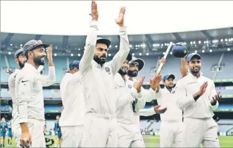  ?? GETTY ?? ■ India registered their third Test win at the Melbourne Cricket Ground to go 2-1 up in the series. They retained the Border-Gavaskar Trophy.