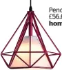  ??  ?? Pendant light, £56.69, homary.com