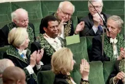  ??  ?? Dany Laferrière, le jour de sa réception à l’Académie française, le 28 mai 2015.