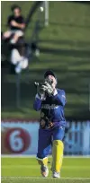  ?? PHOTO: GETTY IMAGES ?? Safe hands . . . Otago Volts wicketkeep­er Ben Cox takes a catch to dismiss Jeetan Patel, of Wellington, during their Super Smash T20 match at the Basin Reserve in Wellington yesterday.