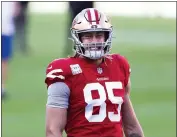  ?? RANDY VAZQUEZ — BAY AREA NEWS GROUP, FILE ?? The 49ers’ George Kittle smiles before his team’s game against the Eagles at Levi’s Stadium on Oct. 4.