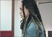  ?? Alexander Zemlianich­enko Associated Press ?? AMERICAN basketball star Brittney Griner enters a courtroom outside Moscow for a hearing on Monday. Her trial on drug charges begins Friday.