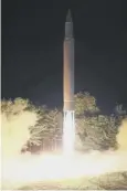  ??  ?? 0 A North Korea missile launch