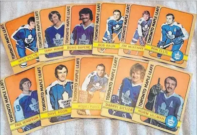  ?? SUBMITTED PHOTOS ?? Paul MacDougall’s set of 1971-72 Toronto Maple Leafs hockey cards. He isn’t willing to trade. Don’t ask.