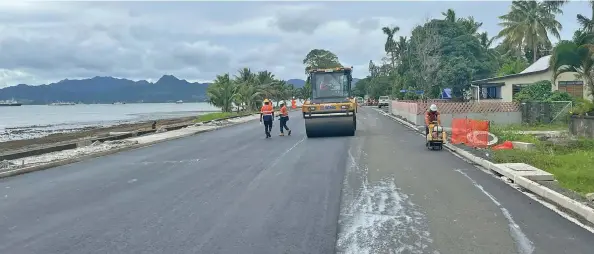  ?? Photo: Fiji Roads Authority ?? While some functions of the Fiji Roads Authority will be absorbed by the Public Works Department, big capital projects like that of the Queen Elizabeth Drive upgrade along the Nasese foreshore will continue. Pictured is the works at Nasese in November, 2022.