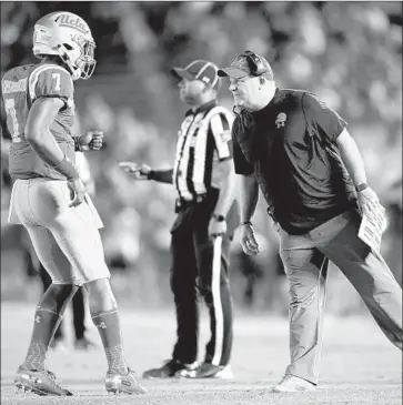  ?? Harry How Getty Images ?? CHIP KELLY, who went 3-9 in 2018, says having so many freshmen play last season “will be beneficial to us.”