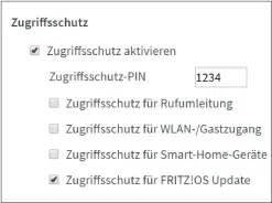  ??  ?? Um eine unabsichtl­iche Aktualisie­rung der Fritzbox per Telefon zu verhindern, können Sie die Update-funktion mit einer PIN schützen.