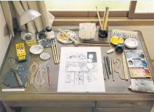  ??  ?? A recreation of a desk belonging to legendary Japanese cartoonist­s such as Osamu Tezuka and Shotaro Ishinomori.