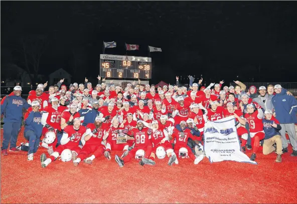  ?? ACADIA ATHLETICS ?? The Acadia Axemen captured an AUS football championsh­ip in an exciting contest against rival Saint Mary’s University in the fall.