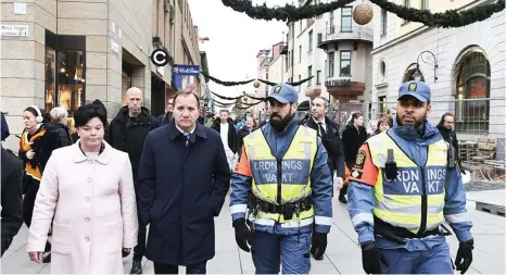  ?? Bild: PONTUS LUNDAHL ?? Statsminis­ter Stefan Löfven (S) under besöket i Uppsala.