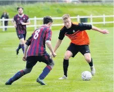 ??  ?? Bouncing back Luncarty striker Fraser Mills is hoping to get the better of Carnoustie after last week’s defeat