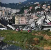  ?? (Photo Cyril Dodergny) ?? Mardi dernier, l’effondreme­nt du viaduc Morandi à Gênes,en Italie, a fait  morts.