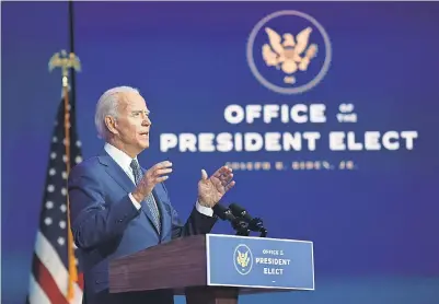  ?? ANGELA WEISS/ AFP VIA GETTY IMAGES ?? Joe Biden’s early decisions could signal how he intends to shape his term.