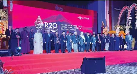  ?? Photo G20 Religion Forum ?? Religious leaders gather at the first-ever G20 Religion Forum in Bali, Indonesia on Wednesday ahead of the upcoming G20 summit in Bali.