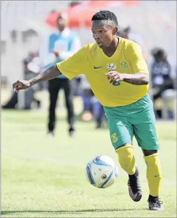  ??  ?? DIMINUTIVE:WITS midfielder Sibongakon­ke Mbatha will be looking to make an impression in tomorrow’s Cosafa Cup match against Tanzania in Rustenburg. SOCCER