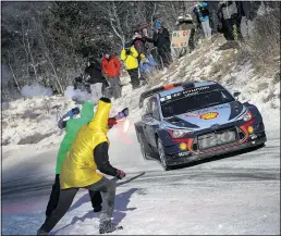  ??  ?? Neuville starred across the opening day to lead for Hyundai