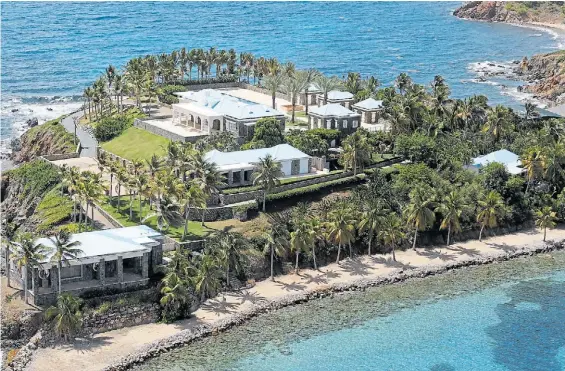  ?? REUTERS ?? Riqueza. La propiedad que compró Epstein en Little St. James Island, en el Caribe, y donde se realizaron varias fiestas privadas.