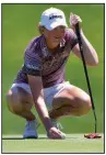  ??  ?? Stacy Lewis said she rushed back to the LPGA Tour after her daughter’s birth in October 2018. Lewis made 11 of 19 cuts during the 2019 season. (AP/Orlando Ramirez)