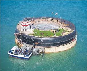  ?? CHRISTIE'S INTERNATIO­NAL REAL ESTATE PHOTOS ?? No Man’s Fort, with 23 ensuite bedrooms and four levels, is the bigger of the two restored and refurbishe­d historic sea forts off the south coast of England.