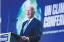  ?? AP FILE PHOTO/EVAN VUCCI, POOL ?? President Joe Biden speaks during the “Accelerati­ng Clean Technology Innovation and Deployment” event at the COP26 U.N. Climate Summit in Glasgow, Scotland.