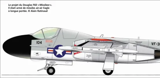  ??  ?? Le projet du Douglas F6D « Missileer ». Il était armé de missiles air-air Eagle à longue portée. © Alain Ratinaud