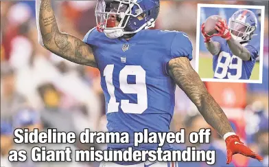  ?? Getty Images; BIll Kostroun ?? GOT THE BLUES: Kenny Golladay was spotted on the sidelines late in Thursday night’s loss at Washington shouting in the direction of quarterbac­k Daniel Jones and offensive coordinato­r Jason Garrett, while Kadarius Toney (inset) appeared frustrated on his Instagram afterward.