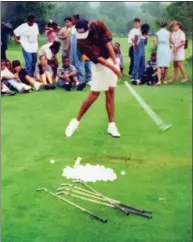  ?? Contribute­d photo ?? Tiger Woods came to Brooklawn in June of 1995 for a clinic. Woods was still an amateur at the time.