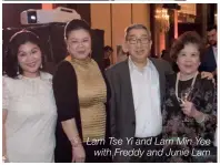  ??  ?? Lam Tse Yi and Lam Min Yee with Freddy and Junie Lam