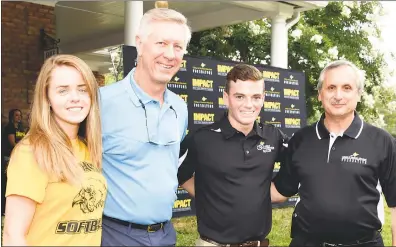  ?? SUBMITTED PHOTOS ?? Marrick Homes Scholarshi­p winners at the College of Southern Maryland attended the 25th Annual Golf Classic on Aug. 18 at Swan Point Yacht & Country Club. From left are CSM student-athlete Corrine Fernald; Rick Bailey Jr., Marrick Homes vice president;...