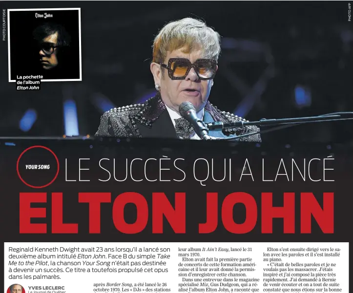  ??  ?? La pochette de l’album Elton John
YOUR SONG